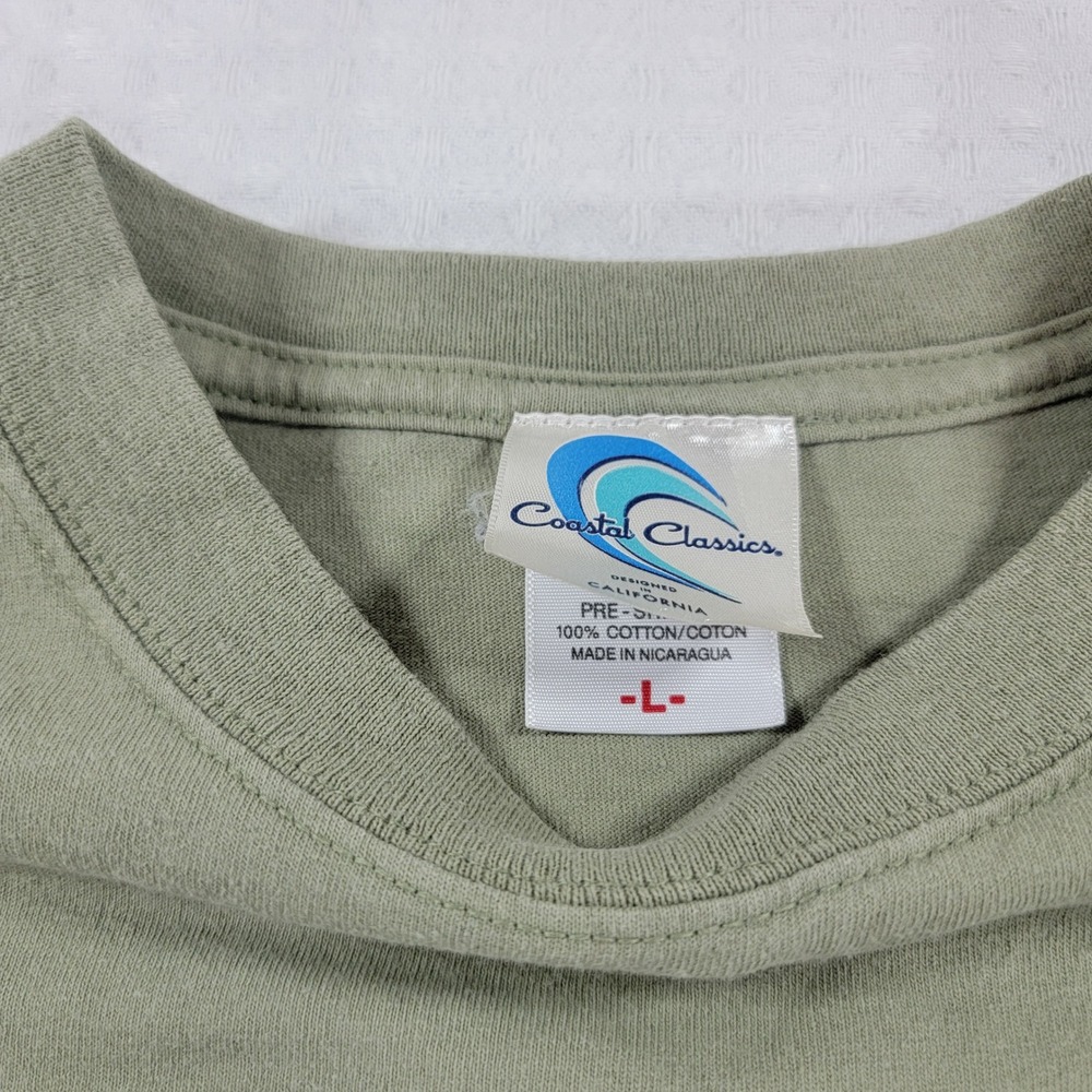 Coastal Classics Sunset Surf Shack Ditch Plains Montauk NY T-Shirt Mens L Green - Picture 5 of 7